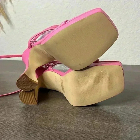 BP Netta Pink Lace Up Heel Size 9.5 (damaged) - Picture 10 of 15